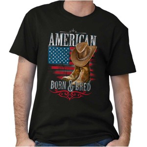 Men's American Born Bred Country Southwest Graphic T Shirt Tees Brisco Brands - 1 of 1