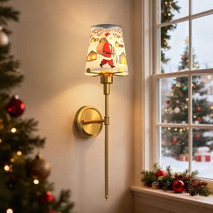 Christmas Printed Paper Lamp Shade, Non-Integrated Design, Foldable 6.69 in. Holiday Lampshade, Set of 3 - 1 of 4