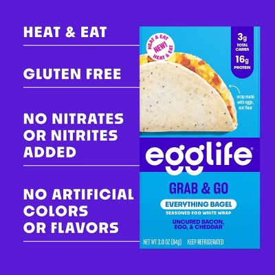 egglife Grab & Go Everything Bagel Bacon, Egg & Cheddar - 3oz