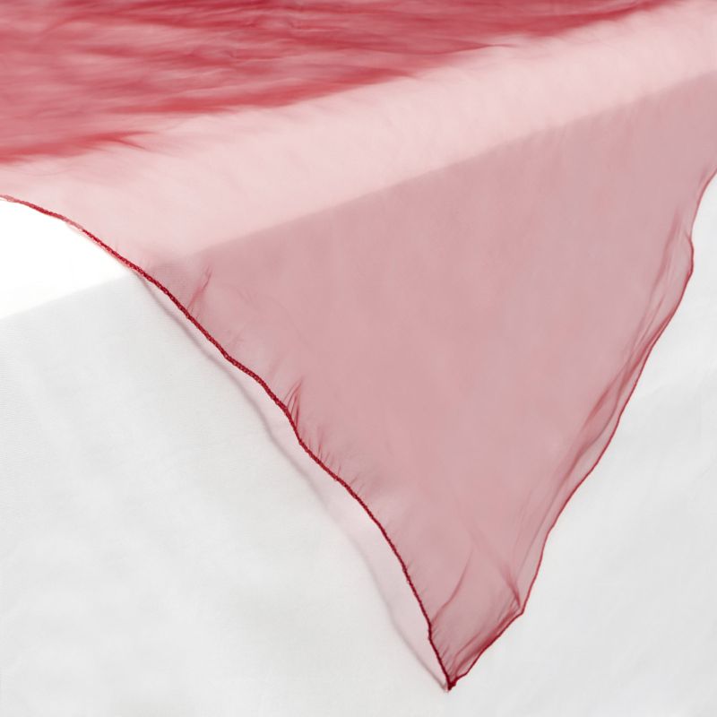 Lann's Linens 5-Pack Square Organza Tablecloth Overlays for Wedding, Banquet, 2 of 4