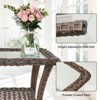 POCASSY Outdoor Coffee Table, 19.7*37.8 Inch Tempered Glass Top Rattan Outdoor Coffee Table with 2-Layer Storage Tables for Garden,Porch,Backyard - 2 of 4