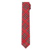 Jacob Alexander Men's Red Christmas Plaid 2.5" Slim Neck Tie - 2 of 4