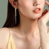 Sonateomber Gold Long Chain Threader Earrings for Women - Fashion Statement Drop Dangle Thread Earrings Jewelry Gift - 2 of 4