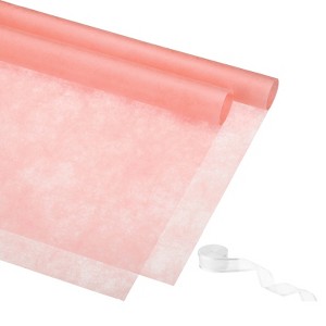 Unique Bargains Waterproof Non-Woven Fabrics Decorative Gift Wrap Paper with Ribbon 1 Set - 1 of 4