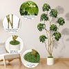 Artificial Umbrella Tree, Large Faux Plants Like Real with Trunk Made of Natural Wood for Living Room, Bedroom, Office, Garden - 3 of 4