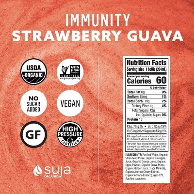 Suja Organic Elevated Nutrients Immunity Strawberry Guava - 12 fl oz