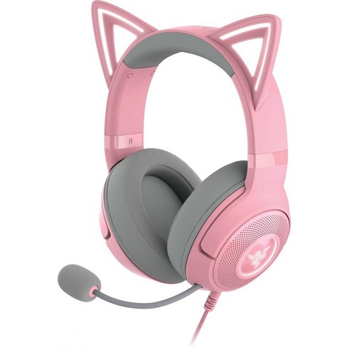 Razer RZ04 04730200 R3U1 Kraken Kitty V2 Wired Gaming Headset with Chroma RGB Lighting Quartz Pink Certified Refurbished