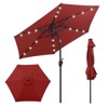 Costway 7.5 ft Solar Powered Patio Umbrella with LED Lights Push Button Tilt Crank Handle Beige/Gray/Navy/Black/Brown/Red - 2 of 4