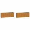 vidaXL Wall Planters 2 pcs Rusty Corten Steel 20.9"x3.9"x6.7" - 2 of 4