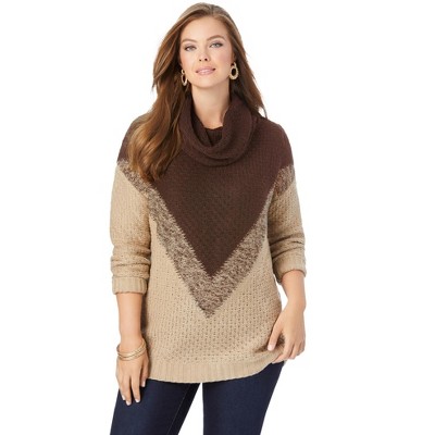 Roaman's Women's Plus Size Ombre Pattern Sweater