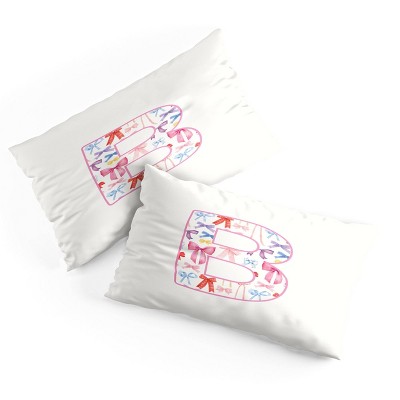 Deny Designs King April Lane Art Fancy Bow Monogram B Microfiber Printed Pillow Sham