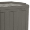 Suncast 22 gallon Indoor/Outdoor Backyard Patio Small Storage Deck Box with Attractive Bench Seat and Reinforced Lid, Stone (3 Pack) - 3 of 4