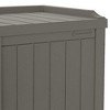 Suncast 22 gallon Indoor/Outdoor Backyard Patio Small Storage Deck Box with Attractive Bench Seat and Reinforced Lid, Stone (3 Pack) - image 3 of 4