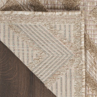 Natural Beige Diamond Flatweave 8' x 10' Indoor Outdoor Rug