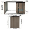 Outdoor Steel Utility Tool Shed Storage House,Steel Firewood Rack With Metal Storage Shed,Two In One For Backyard Garden-Coolbibila - 3 of 4