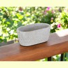 HomeRoots 9" Gray Speckle Glaze Cement Indoor Outdoor Oval Pot Planter - 2 of 4