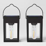 2pk Window Vintage Bulb Clip Solar Lights Black - Threshold™