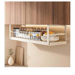 White - 10.62-17.71 inches Under Shelf Storage Basket Expandable,1Pcs Hanging Baskets Under Cabinet Shelf Organizer, Add-On Space Saver Kitchen, Pant - 1 of 4