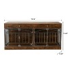 Large Dog Crate with Four Doors and Two Drawers, Two-Tone  Furniture-Style Kennel - 2 of 2