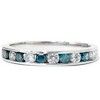 Pompeii3 1/2ct Blue & White Diamond Channel Set Wedding Ring 14K White Gold - 2 of 4