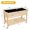 Tangkula Elevated Garden Bed Wood Planters with Storage Shelf Wheels & Liner Suitable for Vegetable Flower Herb - 4 of 4