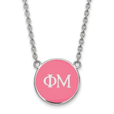Black Bow Jewelry Sterling Silver Phi Mu Greek Life Necklace 18 Inch