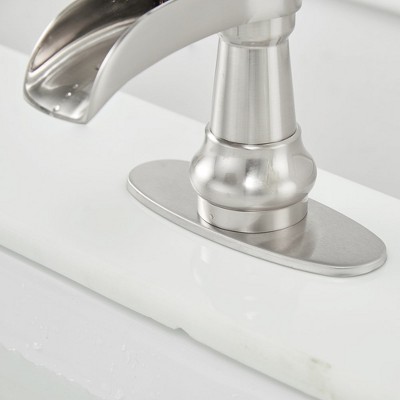 Brushed Nickel Single-Handle Waterfall Bathroom Faucet
