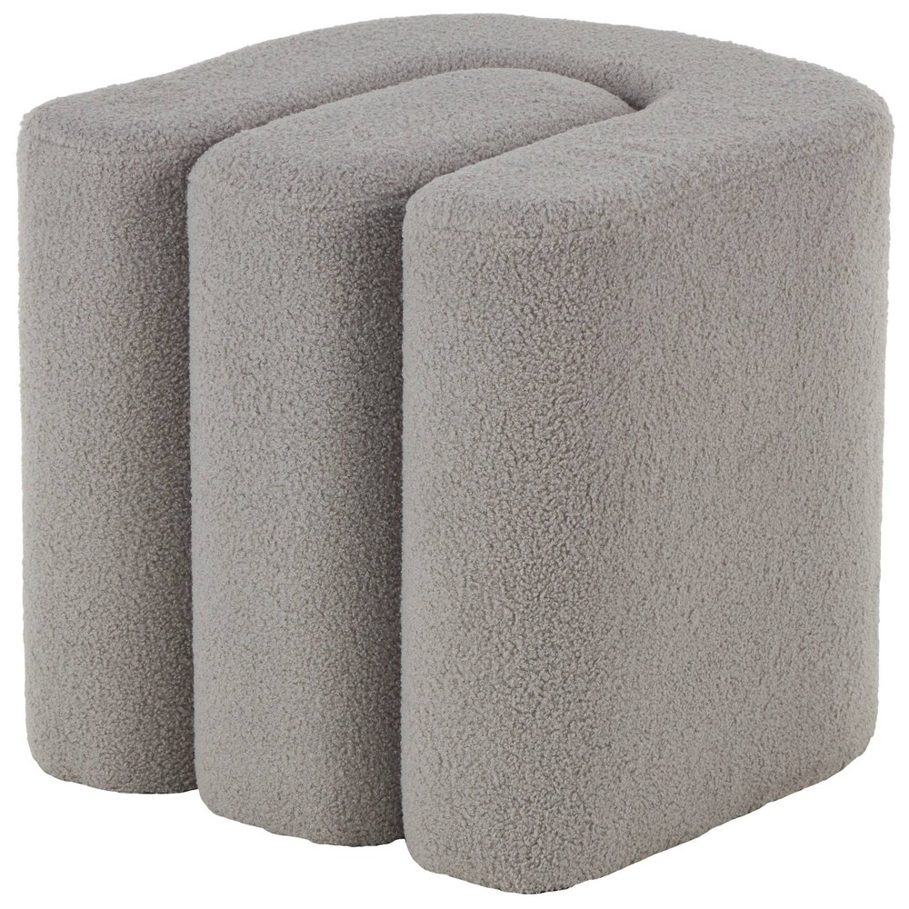 Photos - Pouffe / Bench Polyester Solid S- Shaped Room Ottoman with Connected Arches Gray - Olivia & May