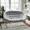 Flash Furniture Eleanor Portable Folding Upholstered Double Saucer Chair with a Steel Frame for Dorm, Living Room, or Bedroom - 2 of 4