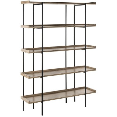 Cecilia Black and Oak 5-Tier Wood Etagere