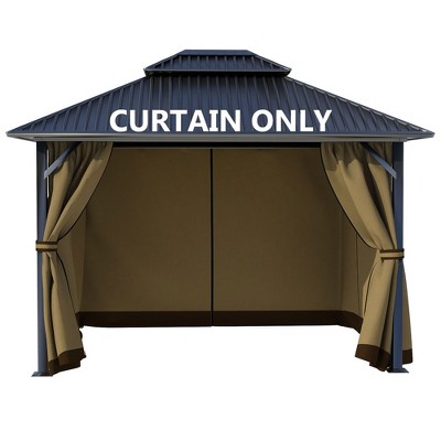 Aoodor Gazebo Curtain Replacement - Universal 4-panel Sidewalls, Patio ...