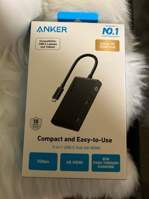 Anker 332 USB-C Hub Adapter 5-in-1 4K HDMI Display 85W Charge for  MacBook/Laptop