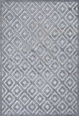 Mediterranean Vintage Geometric Dark Gray Synthetic Area Rug 4' x 6'