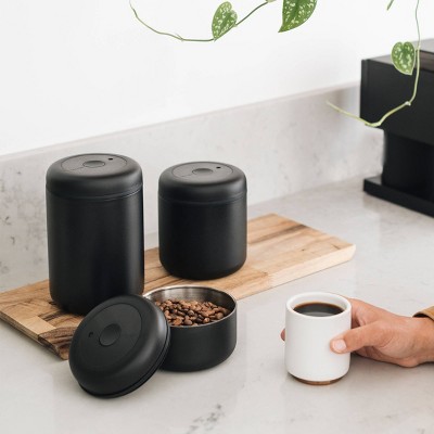 Matte Black Glass Vacuum Seal Food Storage Canister