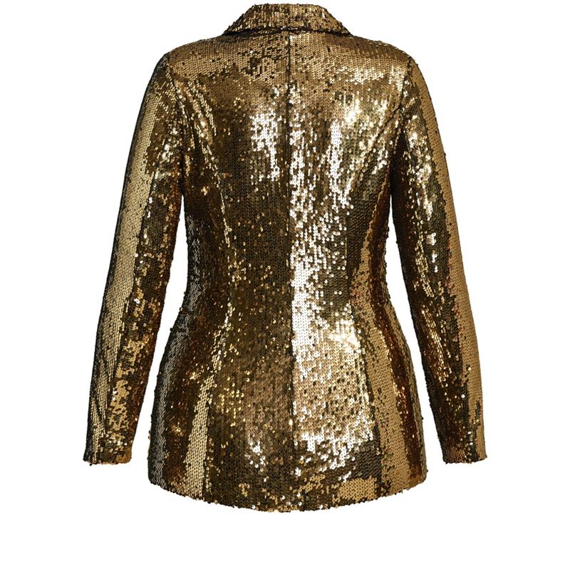 Women's Plus Size Sequin Seduction Jacket - bronze | CITY CHIC, 5 of 6