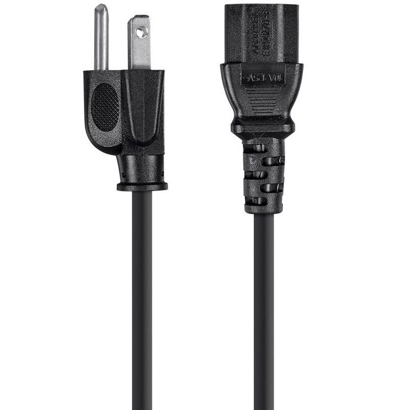 Monoprice 3-Prong Power Cord - 6 Feet - Black | NEMA 5-15P to IEC 60320 C13, 18AWG, 10A, 125V, 2 of 7