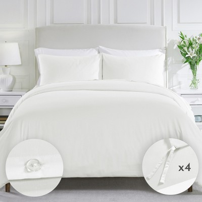 Ivory Queen 400 Thread Count Cotton Sateen Duvet Cover Set
