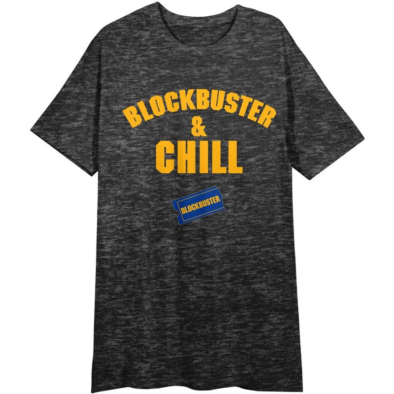 Blockbuster & Chill Women's Charcoal Gray Sleep Shirt, 1 of 3