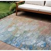 Copper Blue And Artichoke Green Abstract Washable Indoor Outdoor Area Rug - 2 of 4