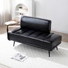 SKRAN Faux Leather Upholstered With side table, 360-degree Swivel tray couch,Window Bench with Metal Legs for Bedroom, Living Room - 2 of 4