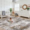 Modern Abstract Rea Rugs for Living Room, Large Washable Bedroom Rug - 2 of 4