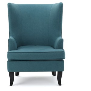 Canterbury Upholstered Wingback Chair - Teal - Christopher Knight Home, Blue
