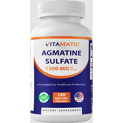 Vitamatic Agmatine Sulfate 1500mg Per Serving - 180 Veg Capsules