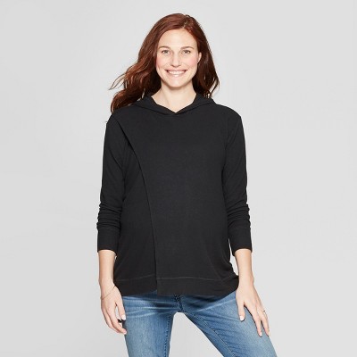 Nursing Hooded Swing Maternity Sweatshirt - Isabel Maternity by Ingrid & Isabel™ Black XS