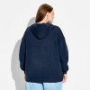 Women's Champagne Chalet Whipstitch Graphic Hooded Sweatshirt - Navy Blue - 3 of 3