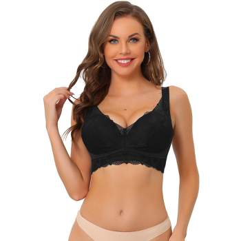 Agnes Orinda Women's Wirefree Comfortable Soft Push-up Lace Trim