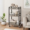 Whizmax Bar Cart for Home, Small Home Bar Serving Carts, Bar Cart with Wheels, 3 Tier Rolling Utility Storage Carts for Kitchen Dining Living Room - 4 of 4