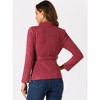 INSPIRE CHIC Women's Faux Suede Belted Lapel Single Breasted Work Outwear Blazer - 4 of 4
