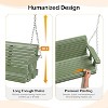 VINGLI Upgraded Patio Wooden Porch Swing for Courtyard & Garden, Heavy Duty 880 LBS Swing Chair Bench with Hanging Chains for Outdoors (Green, 5 FT) - 3 of 4