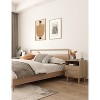 Rattan Nightstand with Charging Station, Boho End Table, Side Table with USB Ports, 1 Storage and Solid Wooden Legs for Bedroom, Living Room,Natural - 4 of 4